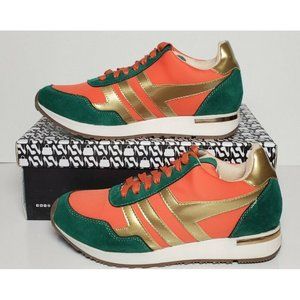 PRIMADONNA COLLECTION WOMAN'S ORANGE W/ GREEN GOLD ACCENT SNEAKER  EURO SIZE 36